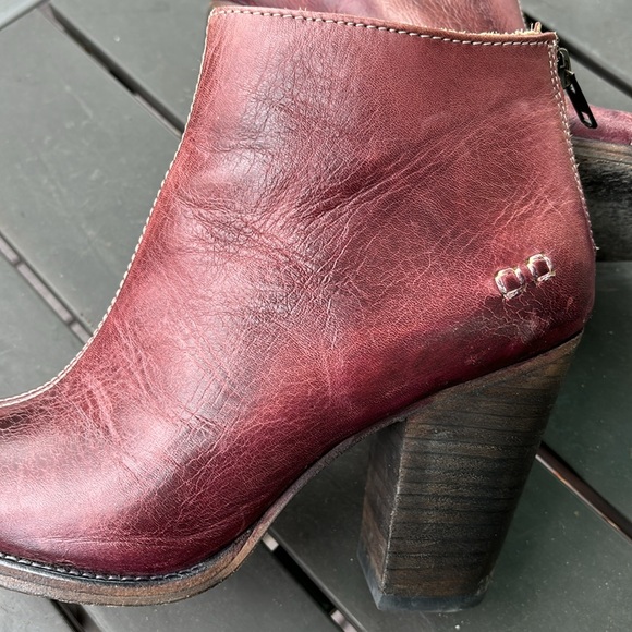 Bed Stu Onset leather peep toe booties, stacked heel, 8.5 - Picture 16 of 16